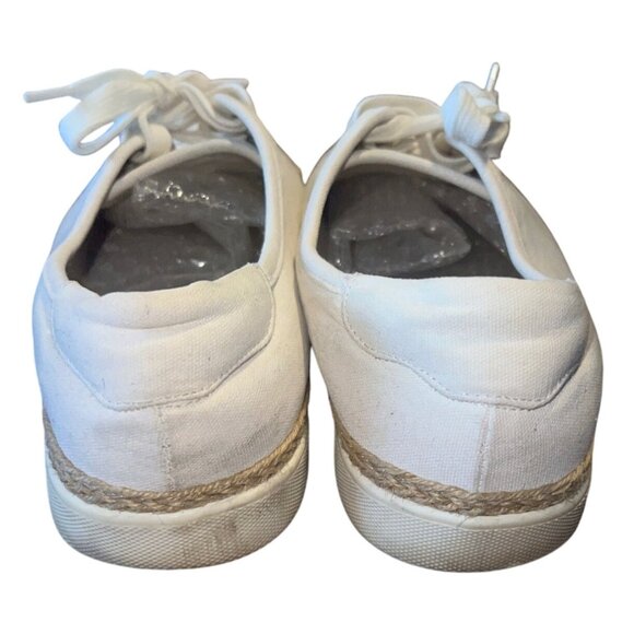 Vionic Womens White Canvas Sneakers W/ Rope Detail Size 11 Casual Shoes - Picture 3 of 5